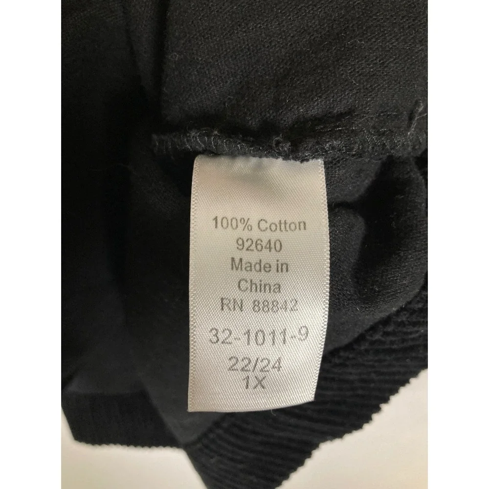 Dark‎ Academia Woman Within Womens 1X Black Corduroy Button Front Shacket Jacket